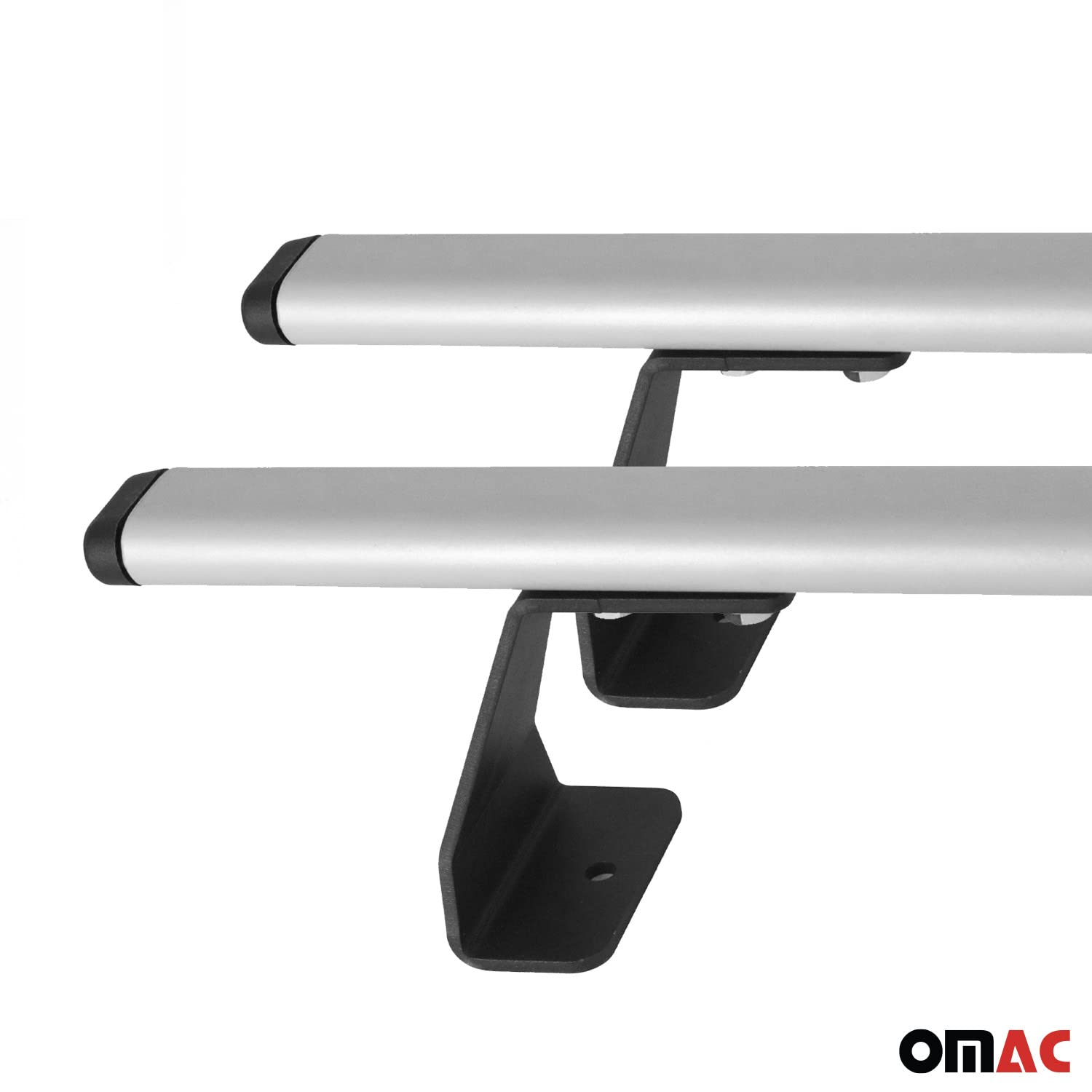 OMAC Heavy Duty Barras de Techo Transversales Compatibles con Ford Transit Courier I 2014-2023 – 2 Stangen – Acero Plata