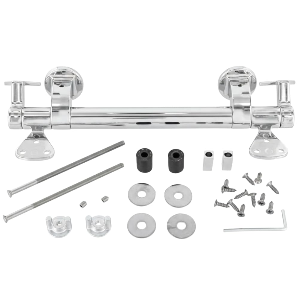 Kit Cerniere tubolari per copriwc in legno Calla e Absolute Classic - fisse con fissaggio dal basso cromo lucido - Cerniere per copriwater alta qualità - Ottone Cromato