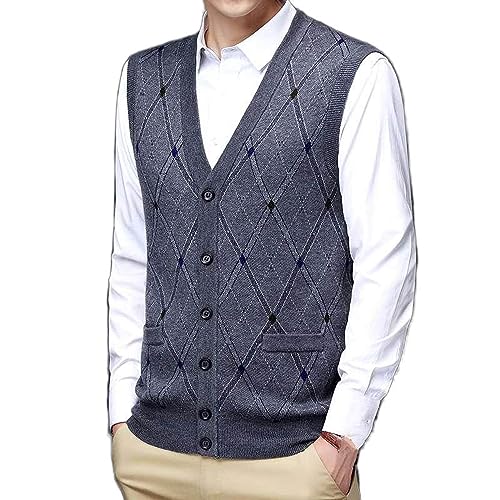 Gilet tricoté pour homme en cachemire élégant col en V