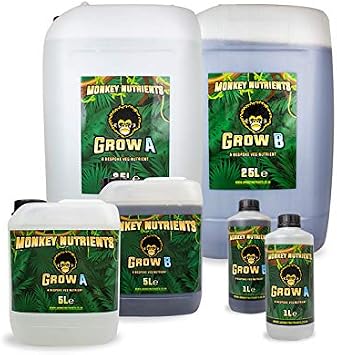 Monkey Nutrients Grow & Bloom 1L 5L Veg Nutrient & Flowering Enhancer Grow 1L