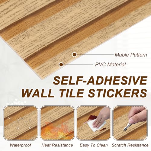 Azulejos autoadhesivos para cocina y baño con textura de madera impermeable QUARKZMAN 3