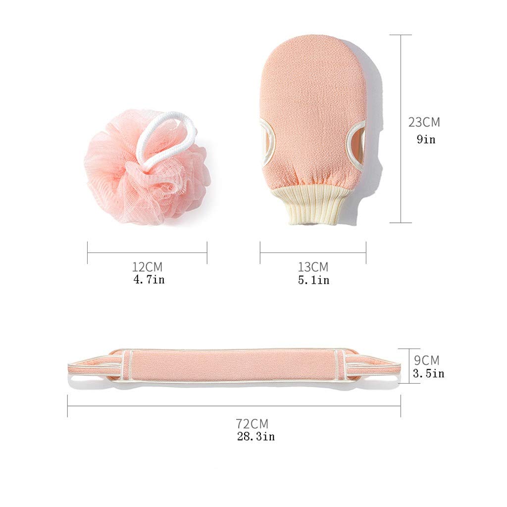 Juego de Toallas de baño de toallita Exfoliante para Hombres y Mujeres, Toalla de baño Fuerte para Frotar la Espalda, Guantes de baño Toalla Exfoliante (Color : B) (A)