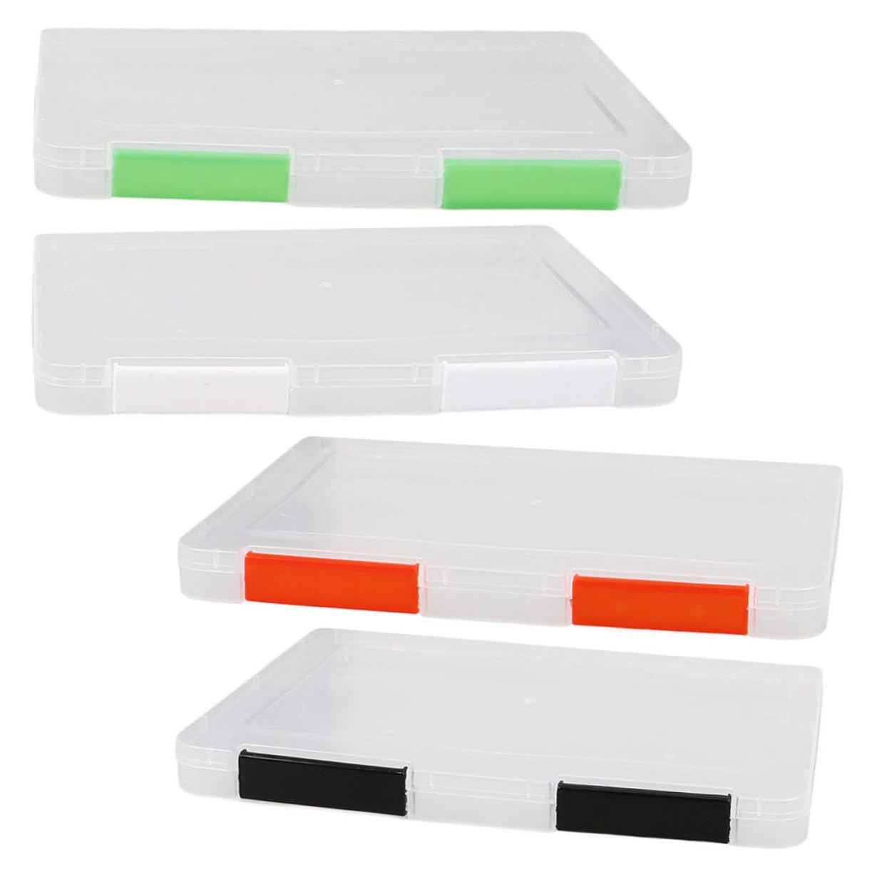 Gadpiparty Lot De 4 Boîtes De Rangement Pour Papier A4 Porte-Papiers Porte-Documents Portable Boîtes De Classement Avec Couvercles Étui De Projet Portable Porte-Documents Organisateur