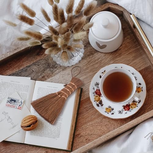 Oatipho 51623186204580 Tea Tray Broom, Tea Broom Whisk, Small Broom Cleaning Soft Bristle Broom Brown Teapot Brush thumb #8