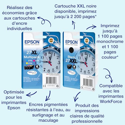 Epson 27 Multipack évitez les pannes d'encre avec ces 3 cartouches couleur