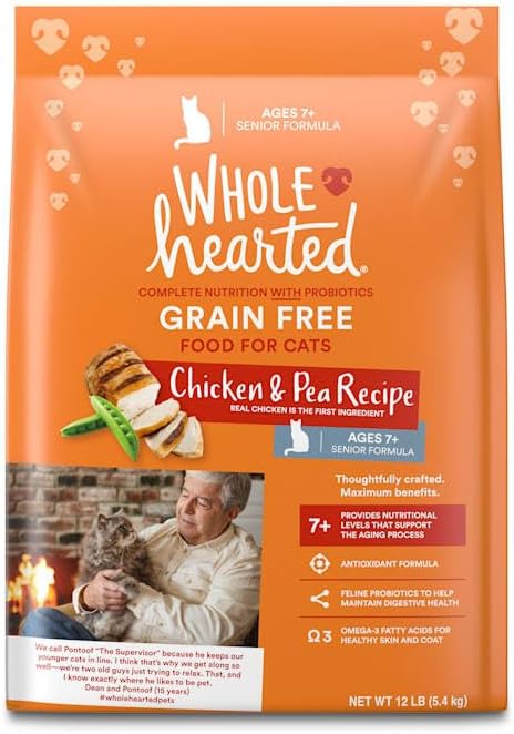 WholeHearted Grain Free Senior Chicken Recipe Dry Cat Food 12 lbs.