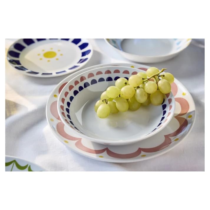 Tognana Madison Nymea Servizio Tavola 18 Pezzi in Porcellana per 6 Persone, Decorazioni Assortite, Piatti Piani Fondi e Dessert, Lavastoviglie e Microonde