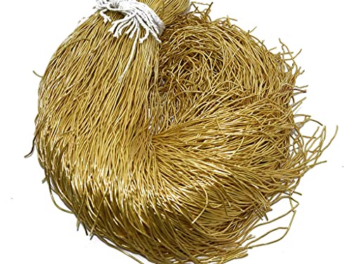 KHUSHA CREATIONS Zardosi Spring (Dabka) French Metallic Wire for Embroidery & Jewellery Making (Golden Color ; 50 Grams) / Nakashi for Aari