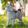 Chunful Dog and Gnome Garden Statues for Outside Decor with Butterfly Funny Yard Decorations Home Indoor Outdoor Patio Lawn Ornaments Housewarming Birthdays Gifts for Women Mom Grandma, 10.62 Inch