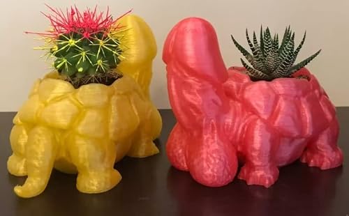 Christmas Decor 2'' Plant Pots, Turtle Dick Planter - Gag Gift, Bachelorette Gift, Penis Statute, Dick, Stocking Stuffer, Dirty Santa, Turtle Figurine, Succulent (Neon Yellow) (A1) #TOP2