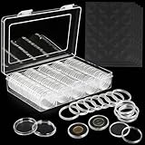 Rangements pour Pièces de Monnaie,100 Pièces Rangement Pieces de Monnaie,Classeur Piece 2 Euros avec 100 Joints en Mousse Réglables avec (17/20/25/27/30mm)pour Collecte et Stockage de Monnaie
