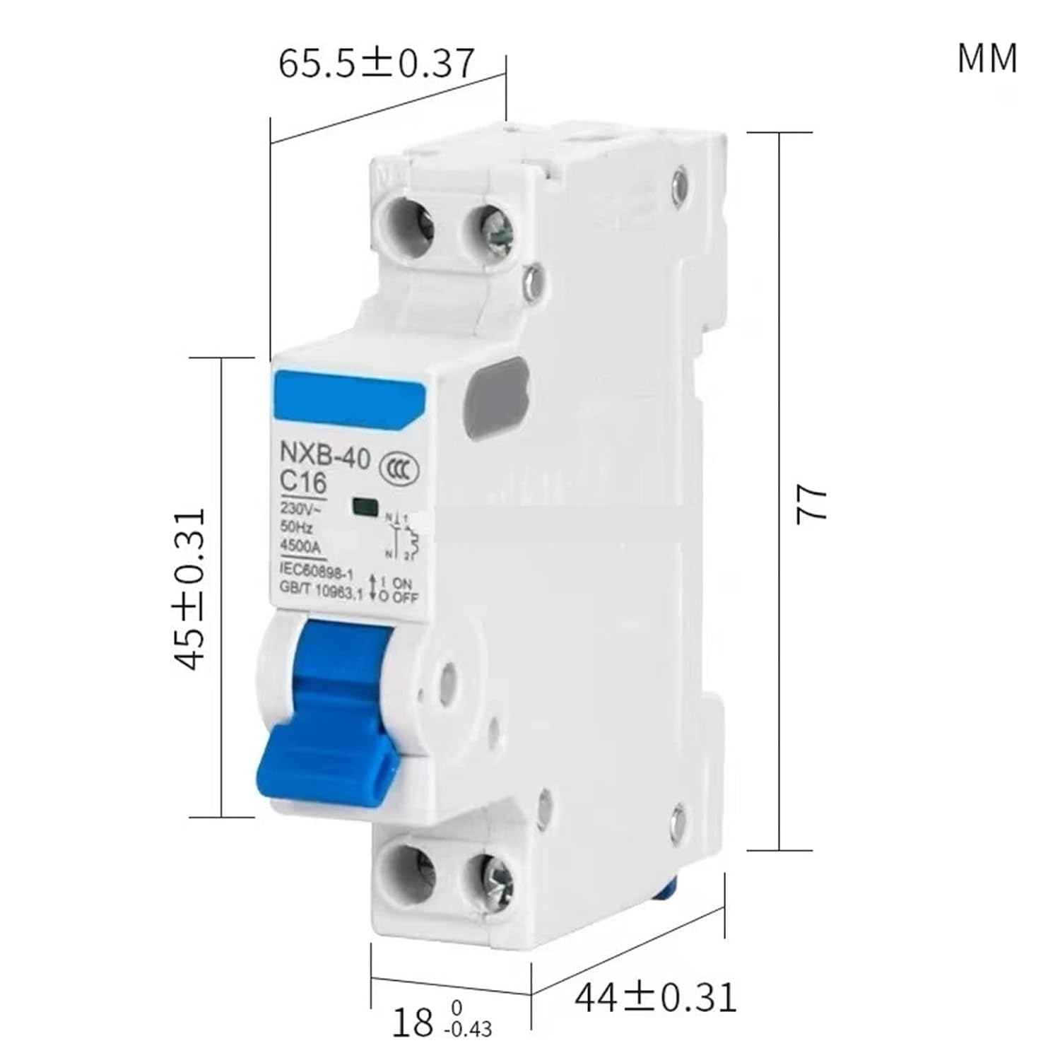 DPN 1P+N NXB-40 NXBLE-40 Replace DZ267-32 6A 10A 16A 20A 25A 32A 220V 50HZ Miniature Leakage Circuit Breaker 1Pcs(NXBLE-40 1P 1N(RCBO),32A)