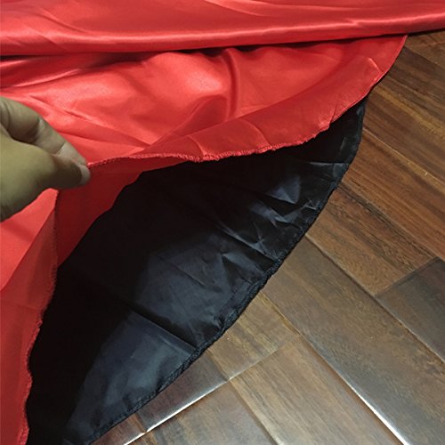 Spanish Bull Dance Skirt Adult Flamenco Two Layer Satin Gypsy Dress Red Outside/Black Inside #TOP4