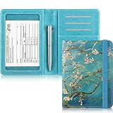 Passport and Vaccine Card Holder Combo, Anbelideb personalized leather Passport Cover with Vaccine C