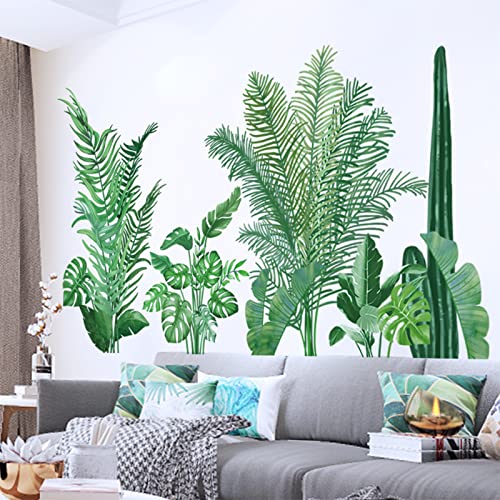 Tropical Plants Leaves Peel And Stick Wall Stickers, Modowey Waterproof Palm Tree Wall Decal Decor, Diy Wall Art Decor Murals Wallpaper Home Decorations For Living Room Bedroom Door Decor #TOP3