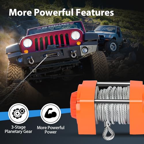 Kit winch eléctrico 12V 3500 lbs con cable de acero miniatura 3