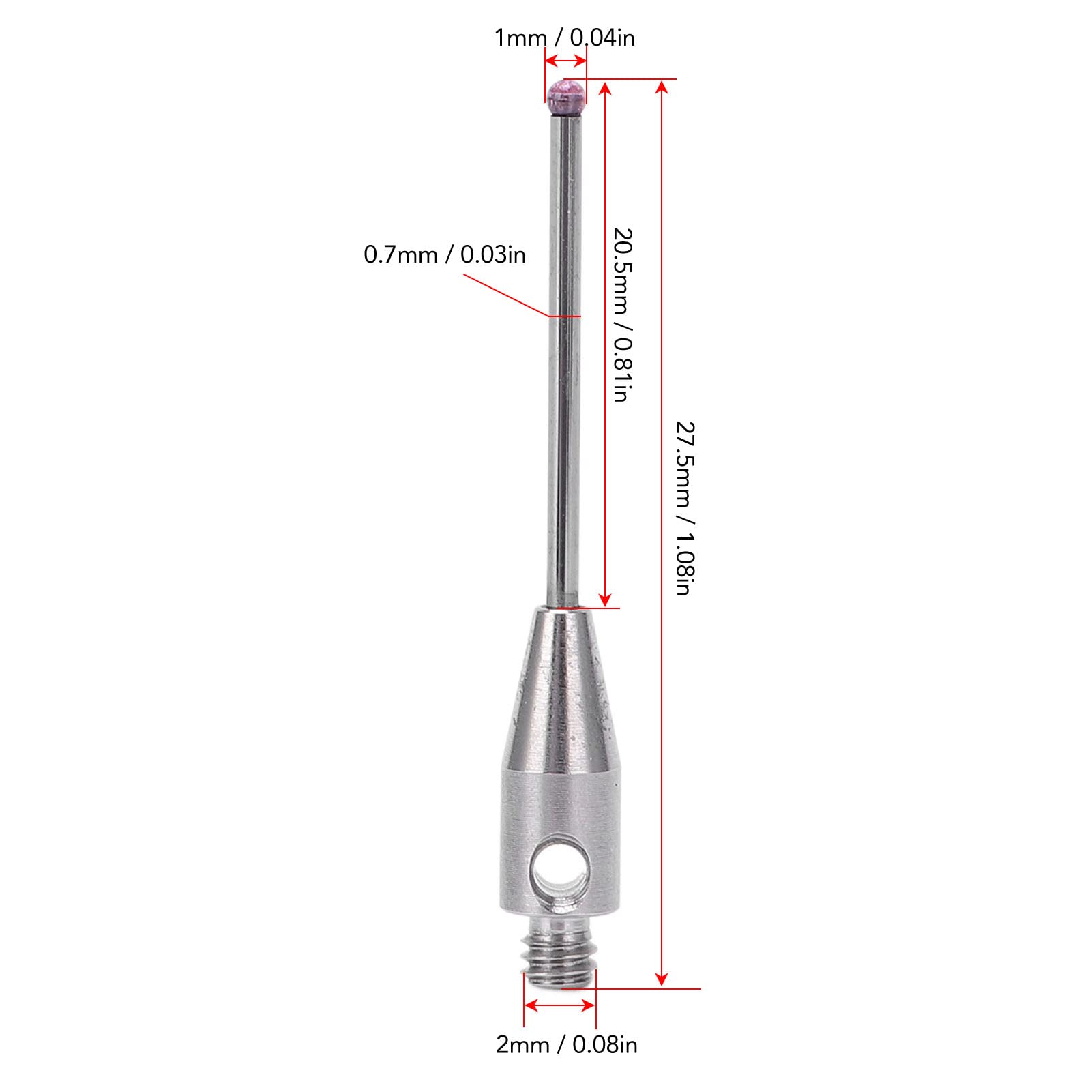 Pointes en rubis filetage M2 pour stylet tactile CMM sondes test précision modèle 8663