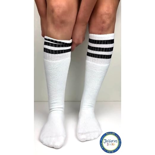 Baby Blue Striped Knee High Tube Socks