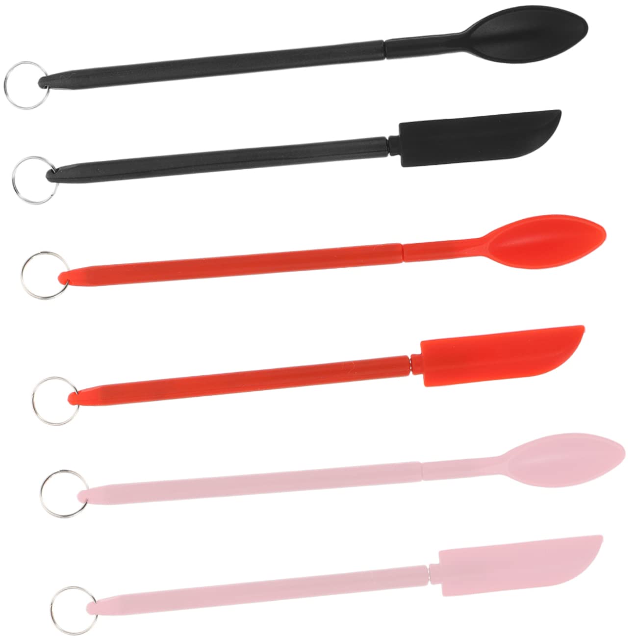 Healeved 15 Ensembles Spatule en silicone de maquillage mini cuillère spatule de centre commercial pour les cosmétiques patisserie accessoire accessoires patisserie petite cuillère