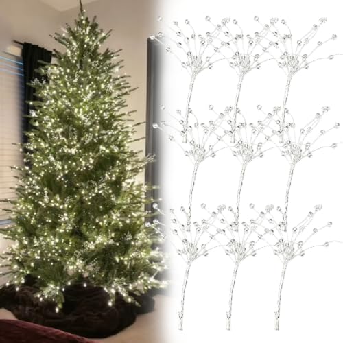 Image of Inalsion 20PCS Christmas Tree Crystal Picks, Crystal Branches Stems