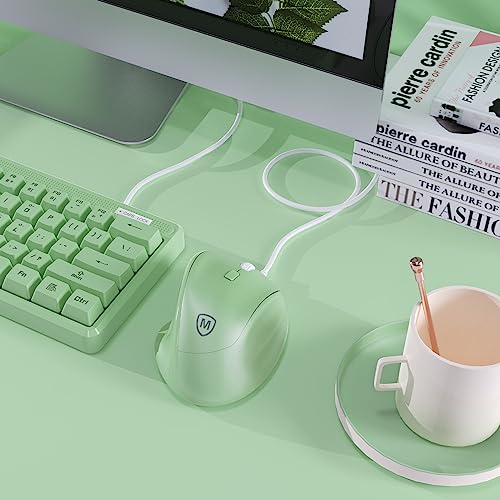 Ratón ergonómico vertical contra el dolor de muñeca Micropack inalámbrico USB-A y Tipo C Verde 7
