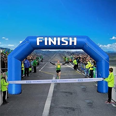 TKLoop 20Ft Inflatable Arch with Start Finish Line Racing Arch Banners & Blower Outdoor Inflatable Archway for Advertising Commerce Party Sport Race Blue Cover