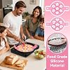 2PCS Pancake Maker Mold, 7 Cavity Star/Heart Shape Nonstick Reusable Silicone Egg Mold Ring with Handle Kitchen Cooking Baking Tools for Muffin Fried Egg Burger