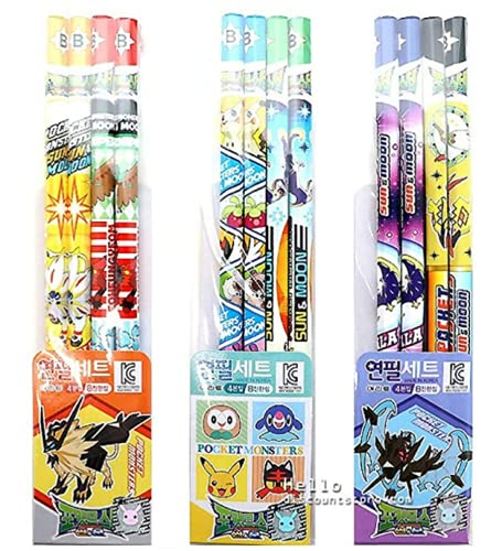 Lápices de grafito Pikachu Sun & Moon set 4 pcs miniatura 1