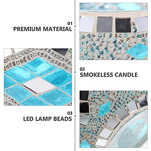Uonlytech Dining Table Decor Mosaic Glass Candle Holder Mosaic Tea Light Holders Mosaic Candle Mosaic Votives Candle Holders Circle Votive Holders For Home Decor Party Table Bathroom Wedding Decor #TOP4