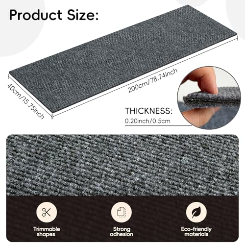 Anti Cat Scratch Furniture Protector,Durable Couch Protector from Cat Claws,Trimmable DIY Cat Scratch Carpet Mat for Leather,Sofa,Wall,Couch Corner and Cat Tower,78.7