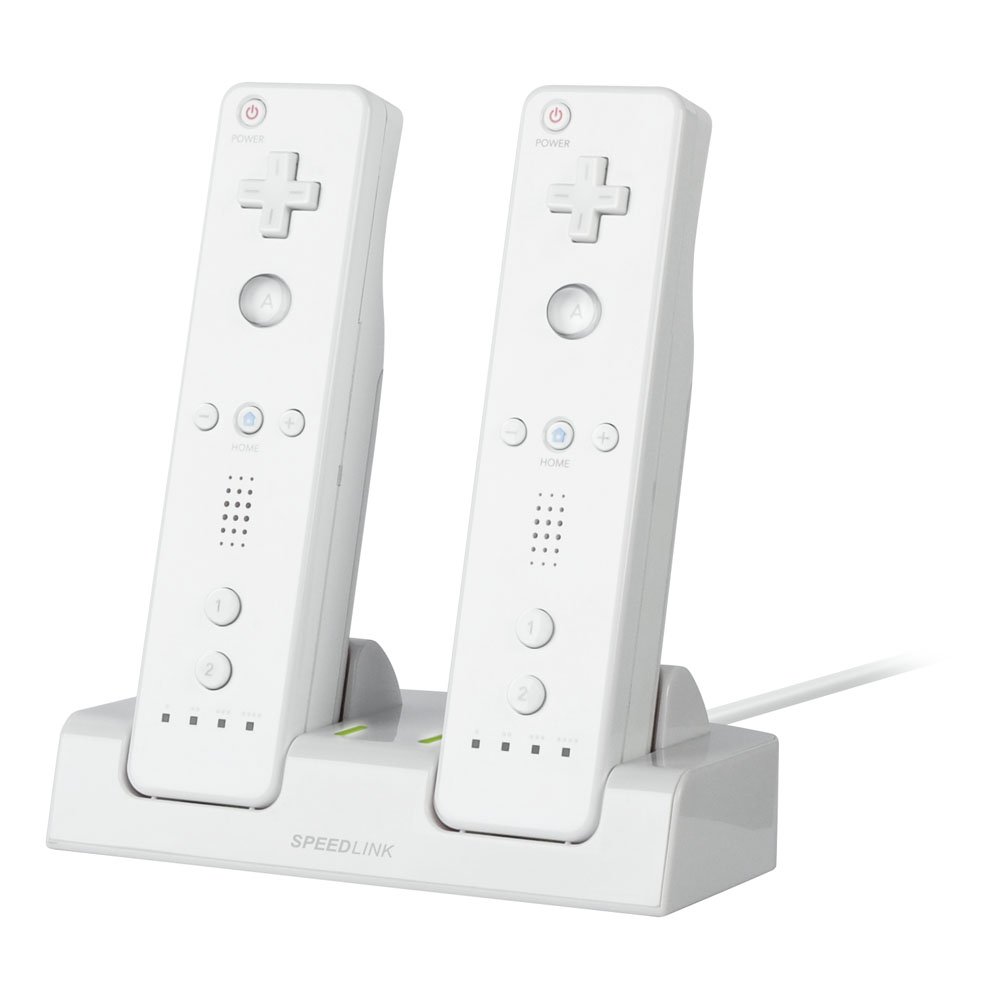 Speedlink JAZZ USB Charger - for Wii U-Wii (USB, Deux Packs d´Accus, 18 Heures de Jeu) Blanc