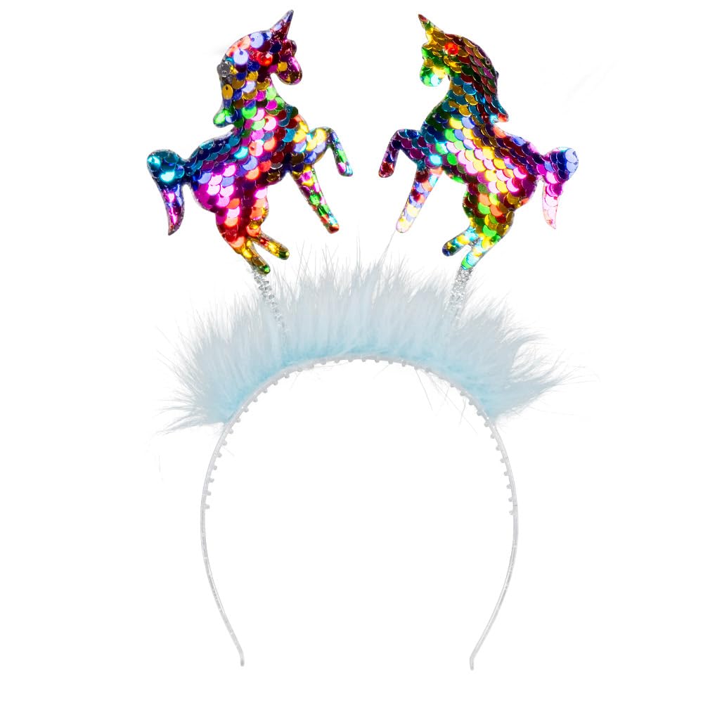 Rubies Adult Multicolor Sequin Unicorn Headband