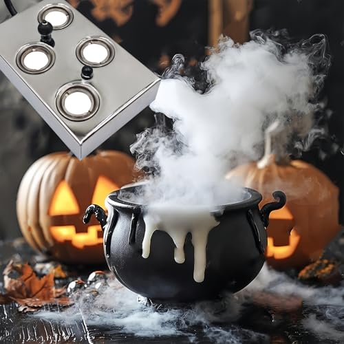 Image of Halloween Party Mist Maker,Ultrasonic Water Pond Fountain Fogger Aluminum Atomizer Air Humidifier for and Rockery Fish Tank Vase Birdbath Deco