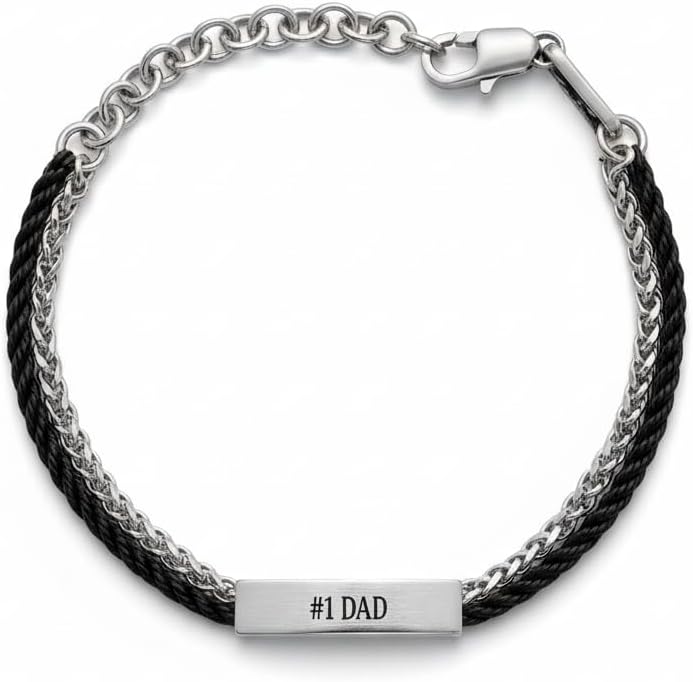 Galis Mens Bracelet - Stainless Steel, Non Tarnish Rope Chain Bracelets, Stylish Gift for Men, Dad, Husband, Boyfriend, Bestfriend