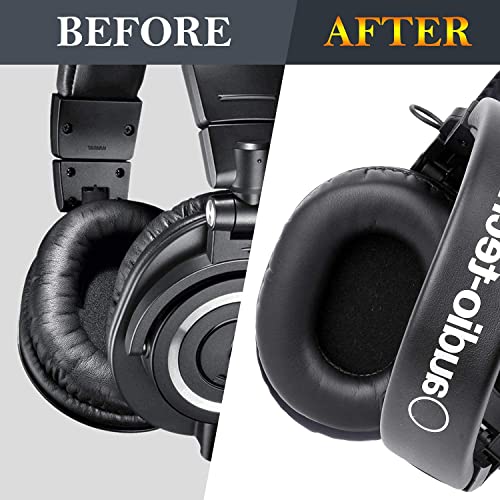 Soulwit Earpads Replacement For Audio Technica Ath M50X M50Xbt M50Rd M40X M30X M20X Msr7 Sx1 Monitor Headphones, Ear Pads Cushions With Softer Protein Leather, High-Density Memory Foam - Black #TOP5