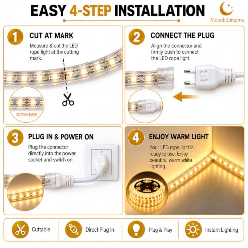 Buy kavyashine 1200LED Rope Light 10 Meter for Decoration | Waterproof SMD LED Strip Light for Ceiling, Home Décor, Diwali, Festivals, Indoor & Outdoor Use Online at Low Prices in India - Amazon.in - Image 7