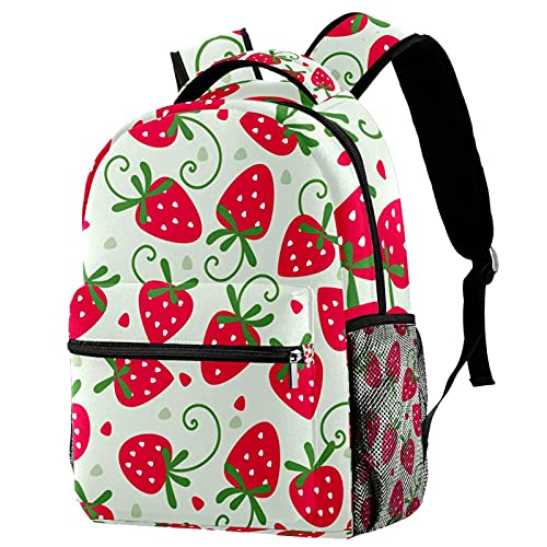 Sac à dos voyage fraise vert anti-fuite avec porte-gourde