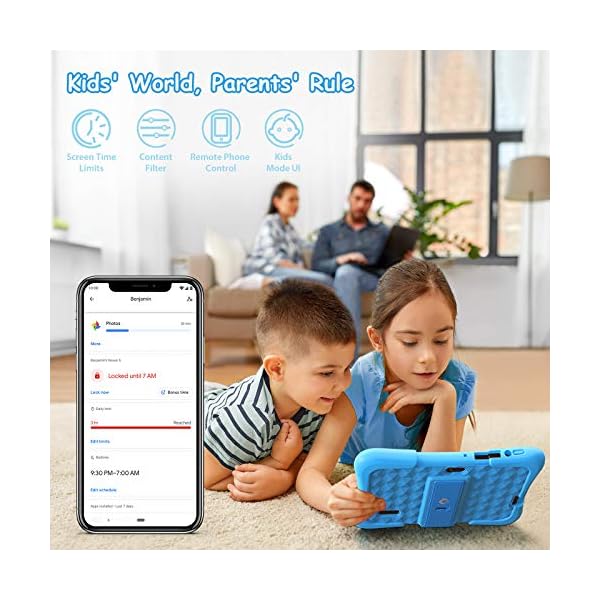 Dragon-Touch-KidzPad-Y88X-Kids-Tablet-with-32GB-ROM-Kidoz-Pre-Installed-with-Disney-Contents7-inch-IPS-HD-Display-Android-100-Quad-Core-Processor-Kid-Proof-Case-Wi-Fi-only-Blue Dragon Touch Kids Tablets with 32GB Storage, 2GB RAM, 7 inch IPS HD Display, Android 12, Quad Core Processor, Kidoz Pre Installed with Kid-Proof Case, Wi-Fi only - Blue