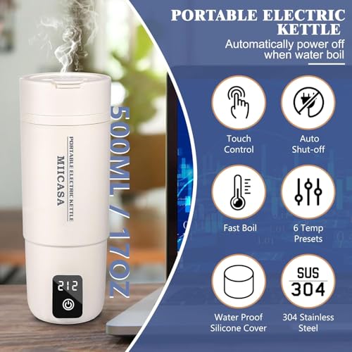 Tetera eléctrica portátil Miicasa 500 ml dual 110-230V miniatura 3