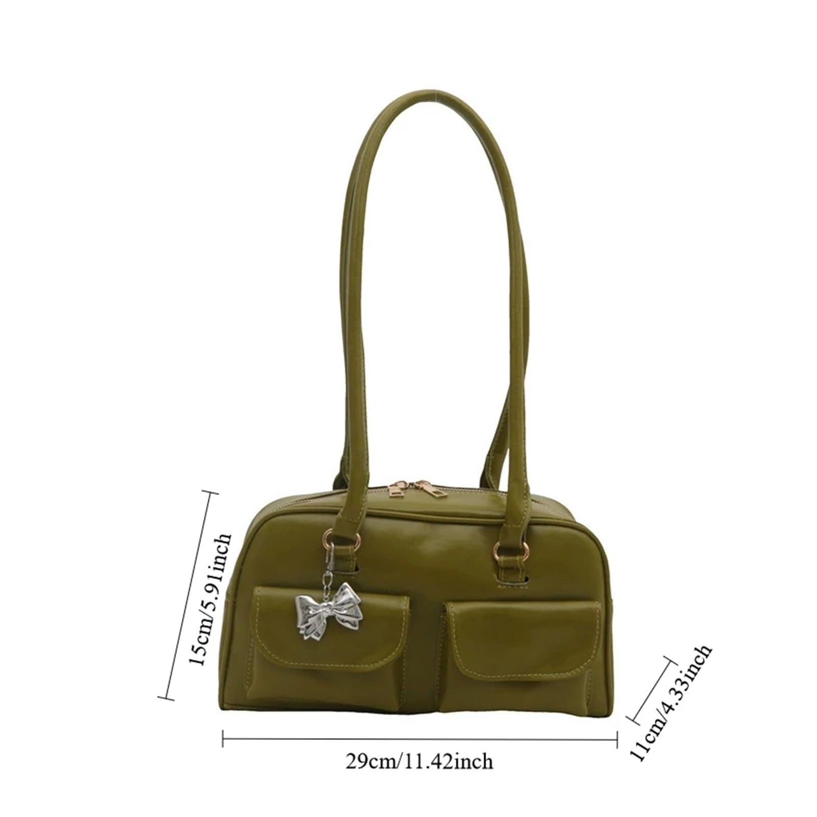 Bolso bandolera Retro Solid Long Shoulder Bags For Women Pu Leather Ladies Underarm Bag Commuter Tote Small Pocket Design Female Handbags Purse