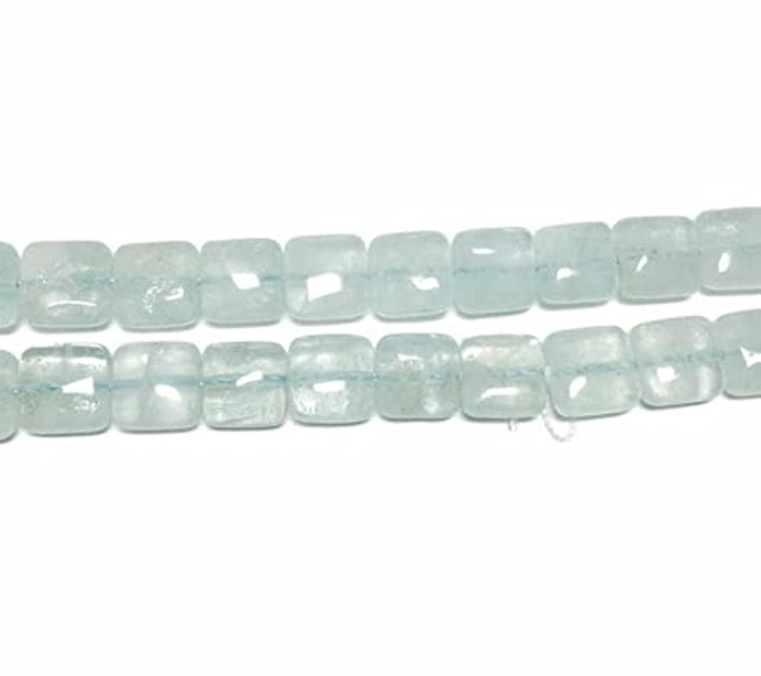 Perles en aigue-marine carrées lisses LKBEADS pour création de bijoux uniques