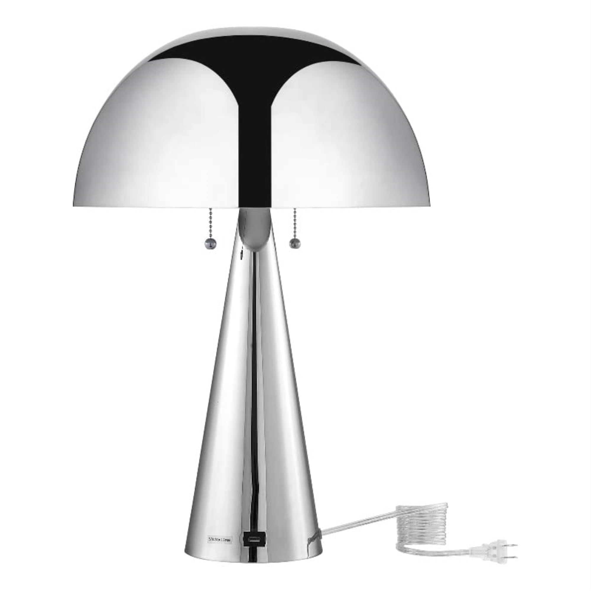 Posh Living Bradford Table Lamp USB Charger Chrome