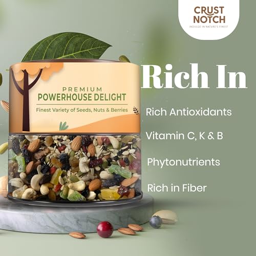 Image of CrustNotch Seed Nuts & Berry Mix(Powerhouse delight) | Finest Variety of Nuts, Seeds & Berries | Healthy Superfood Snack - 250GM