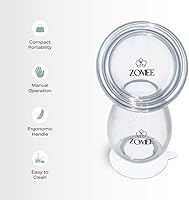 Vista 4 de Zomee Extractor de leche manual de silicona - Botella de recolección de leche manos libres para madres lactantes - Sin BPA, a prueba de fugas
