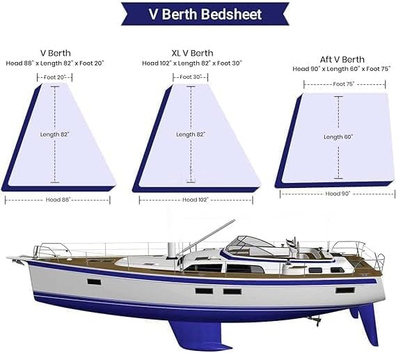 1 Piece - 800TC 100% Egyptian Cotton Universal V Berth The Best Boat V Berth Bedding Fits mattresses up to 6” Depth - Great Gift for Boaters! (White Stripe) - Image 6