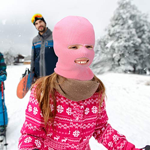 3 Pieces 3 Hole Ski Mask Knitted Full Face Cover Adult Balaclava Knit Ski Face Cover Thermal Knitted Head Wrap For Men Women（Multicoloured） #TOP4
