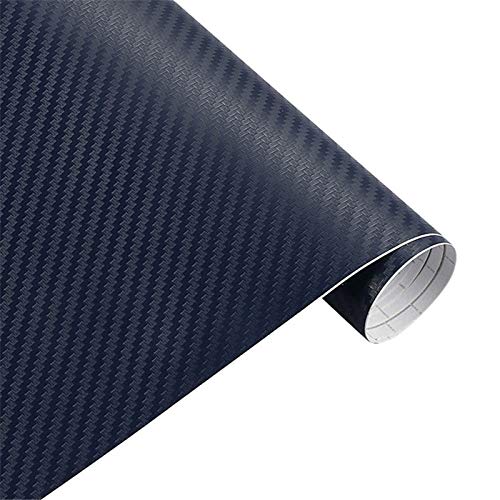 Listwy ochronne progów samochodowych, Folia winylowa na samochód z włókna węglowego 3D 127 cm x 30 300 wielokolorowa naklejka motocyklowa(Blue)