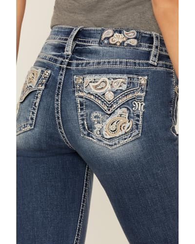 Miss Me Women's Paisley Peekaboo Faux Flap Pocket Mid-Rise Bootcut Jeans2