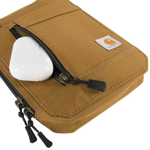 Carhartt Unisex Nylon Duck, Water Resistant Wallet with Adjustable Strap Crossbody-Portemonnaie, Braun Brown