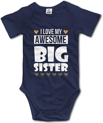I Love My Awesome Big Sister Short Sleeve Romper Unisex Matching Funny Cloths Bodysuit